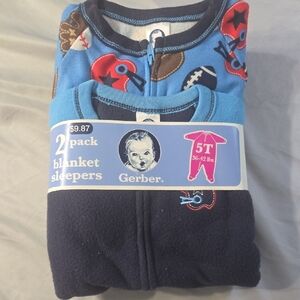 Gerber Sports-Themed Blanket Sleepers - Blue and Navy